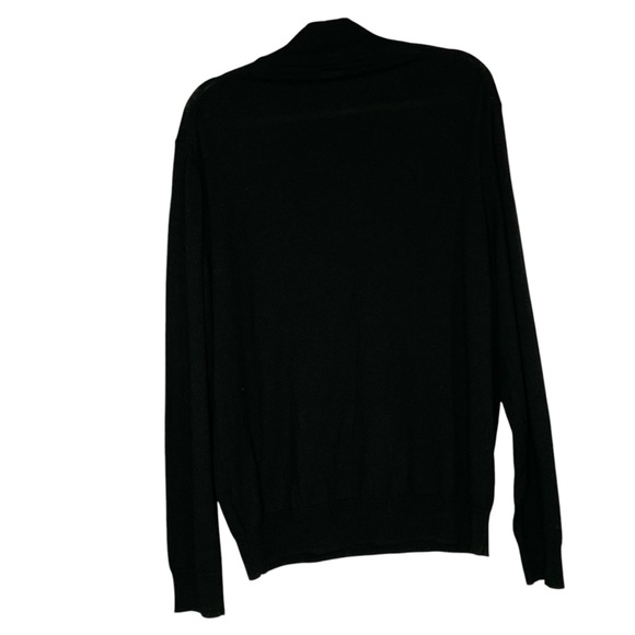 Jos A. Bank Traveler black 1/4 zip merino wool mock turtleneck sweater. Size L - Picture 2 of 10